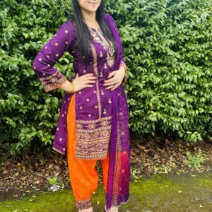 Bin Saeed Inspired Purple Suit With Patiala Salwar
