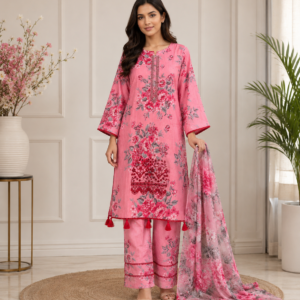 Floral Pink Dress with Tassels and Paisley Detailing Comfortable and Stylish for Daily Wear British Style Womenswear Asian Fashion