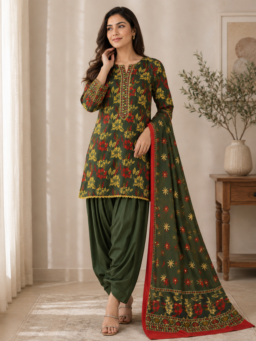 Emerald Rose Farshi Salwar 3-Piece Suite - Lawn