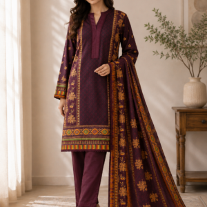 Ruby Heritage 3-Piece Lawn Suit