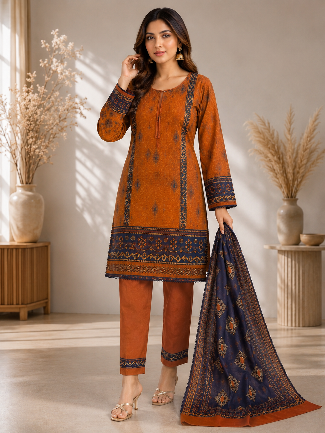Amber Sapphire 3-Piece Suit - Lawn